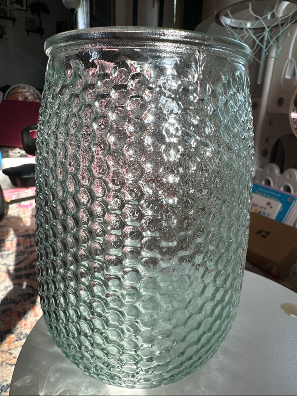 Clear Textured Glass Vase - Home Accents